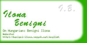 ilona benigni business card
